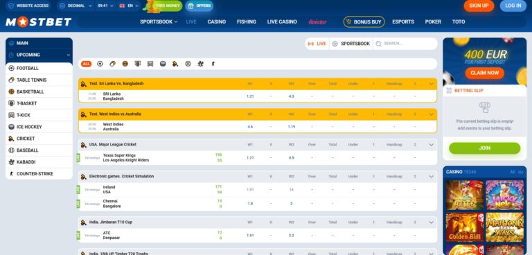 live mostbet